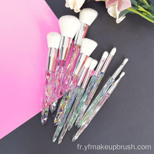 Brosse de maquillage en cristal de marque privée avec diamants